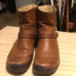 KEEN Bern Womens Size 6 Leather Ankle Boots Tan